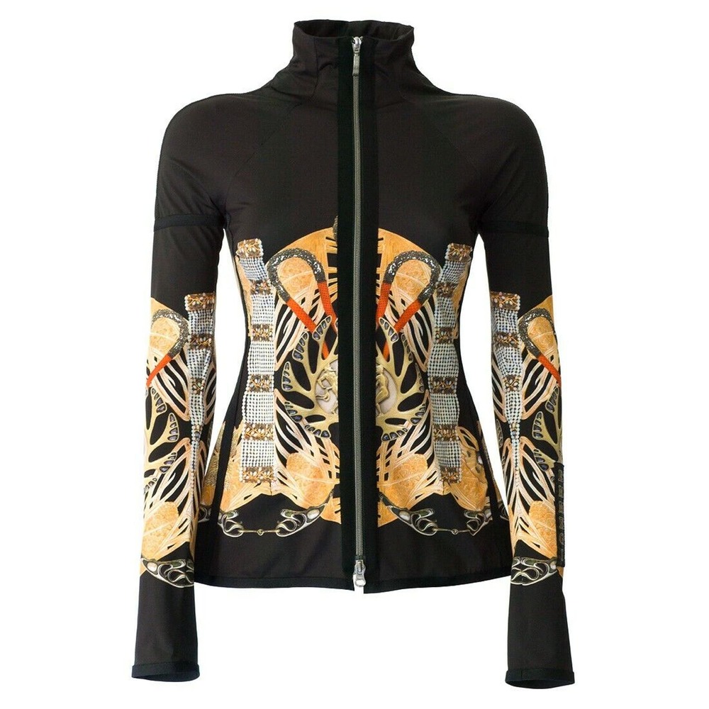 EMMEGI Women's FEE Print-Technofleece Active Sports Jacket Black 4/S $880 Nwt